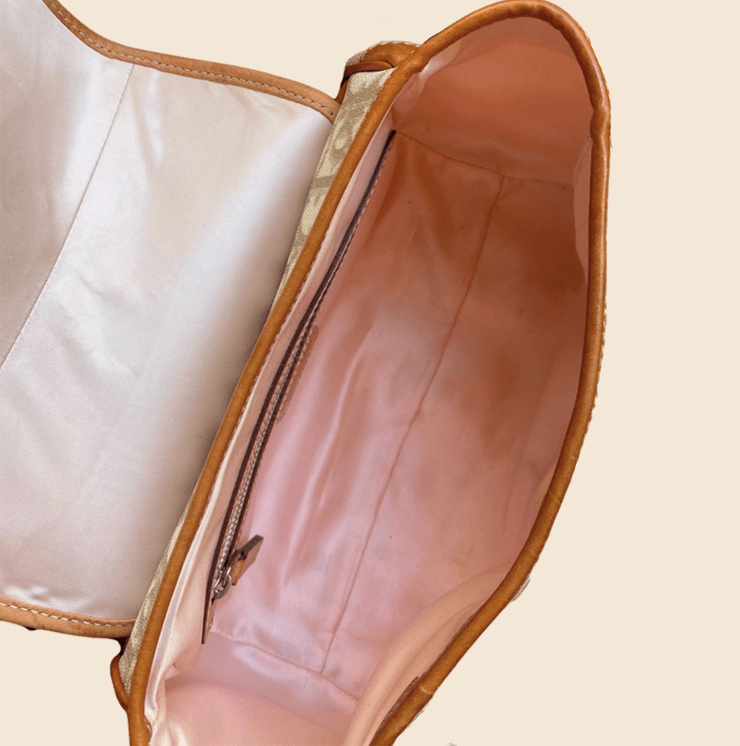 CHRISTIAN DIOR BEIGE ROMANTIQUE OBLIQUE MINI BAG