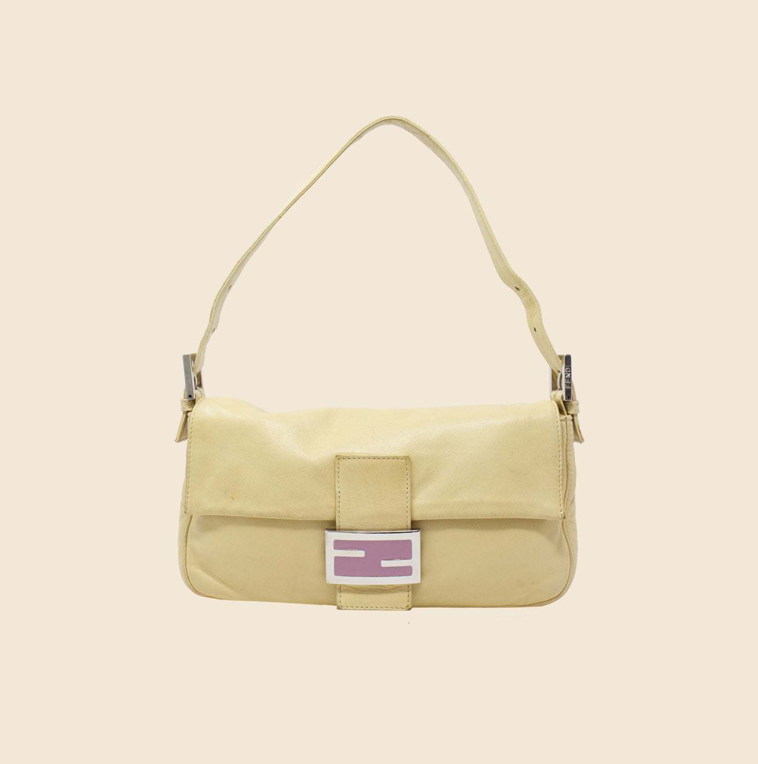 FENDI CREAM BEIGE LEATHER BAGUETTE