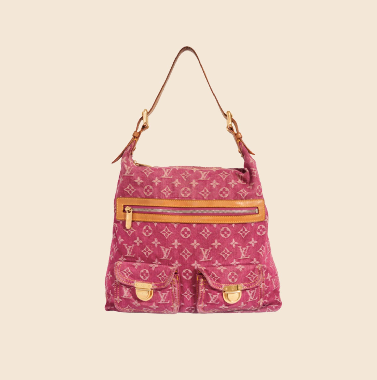 Sold at Auction: Louis Vuitton, Pink Louis Vuitton Monogram Denim bag