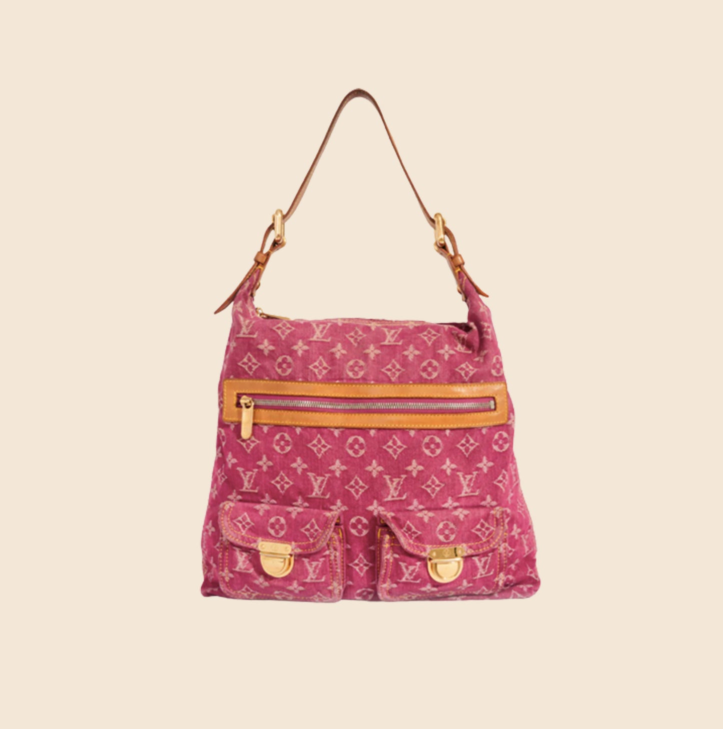 LOUIS VUITTON MONOGRAM FUSCHIA DENIM BAGGY BAG