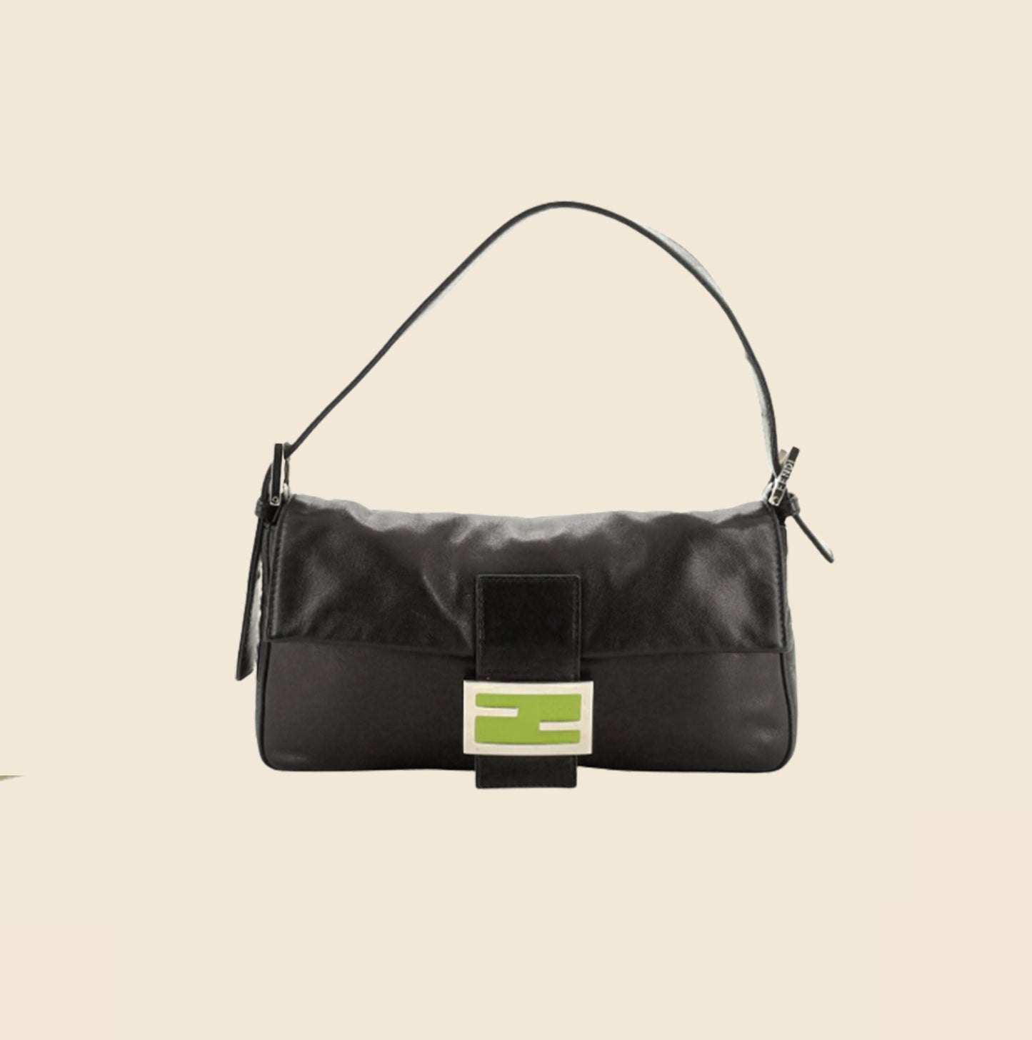 FENDI BLACK LEATHER BAGUETTE