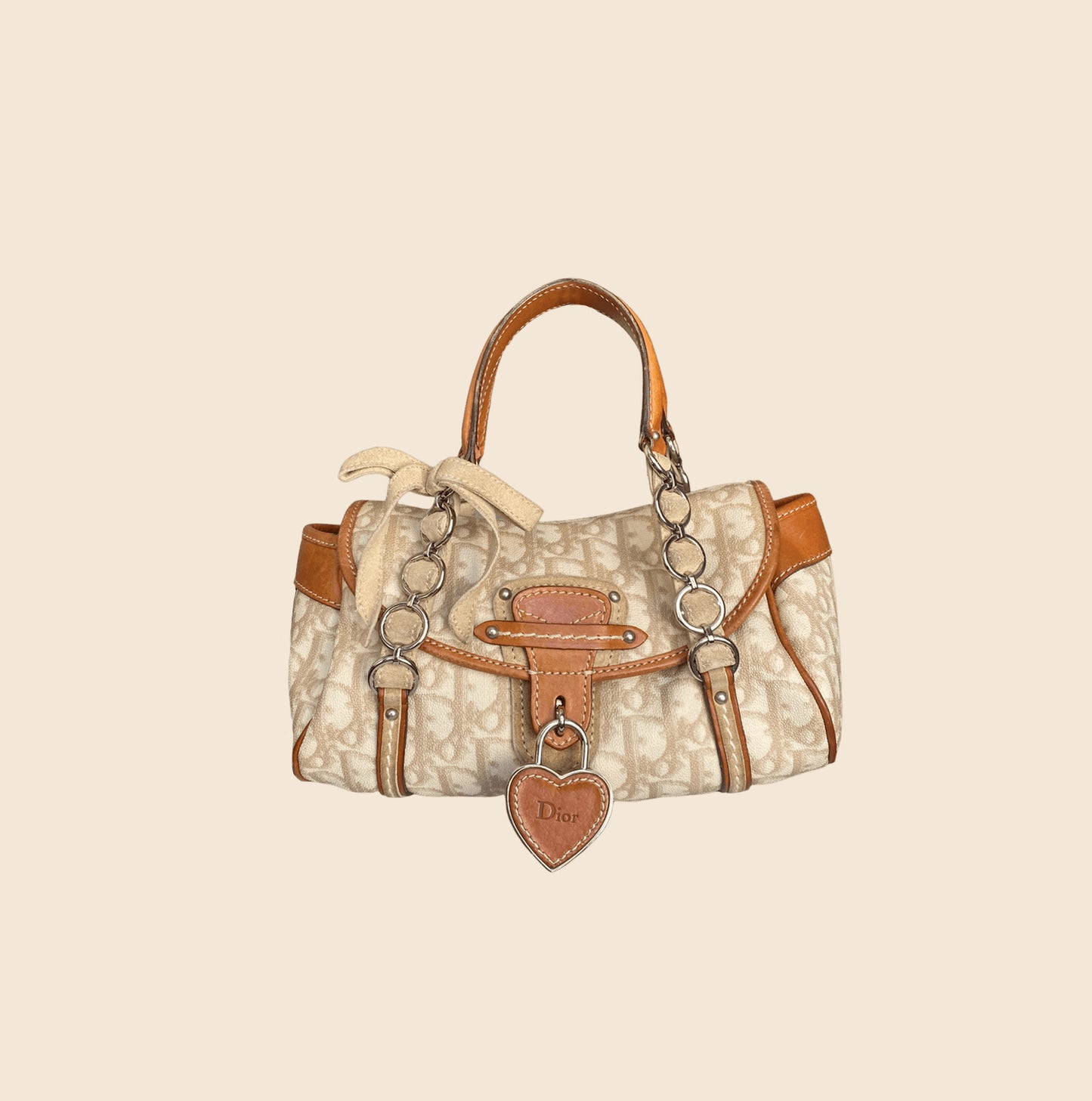 CHRISTIAN DIOR BEIGE ROMANTIQUE OBLIQUE MINI BAG