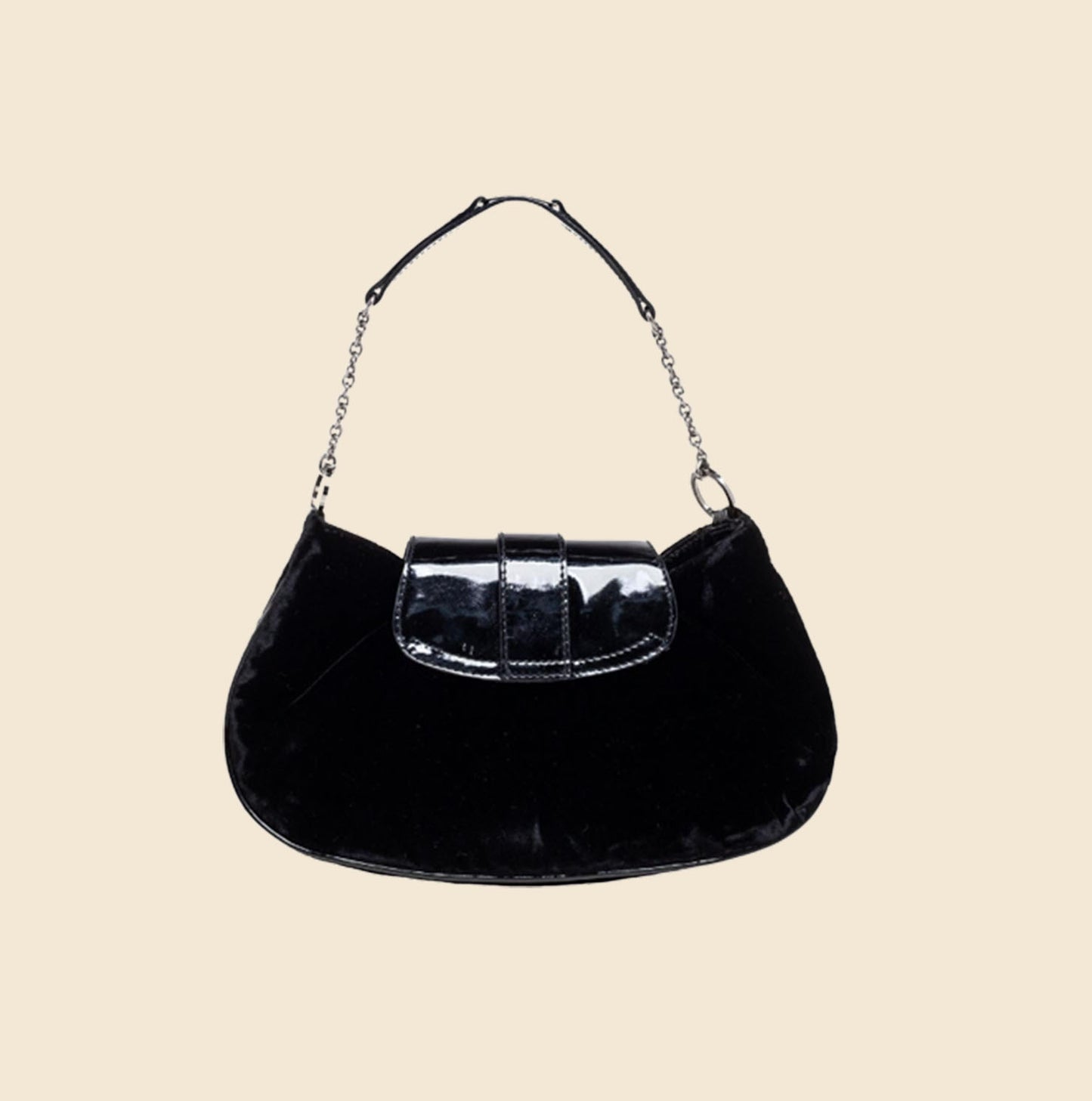 CHRISTIAN DIOR VELVET CHAIN MINI POUCH