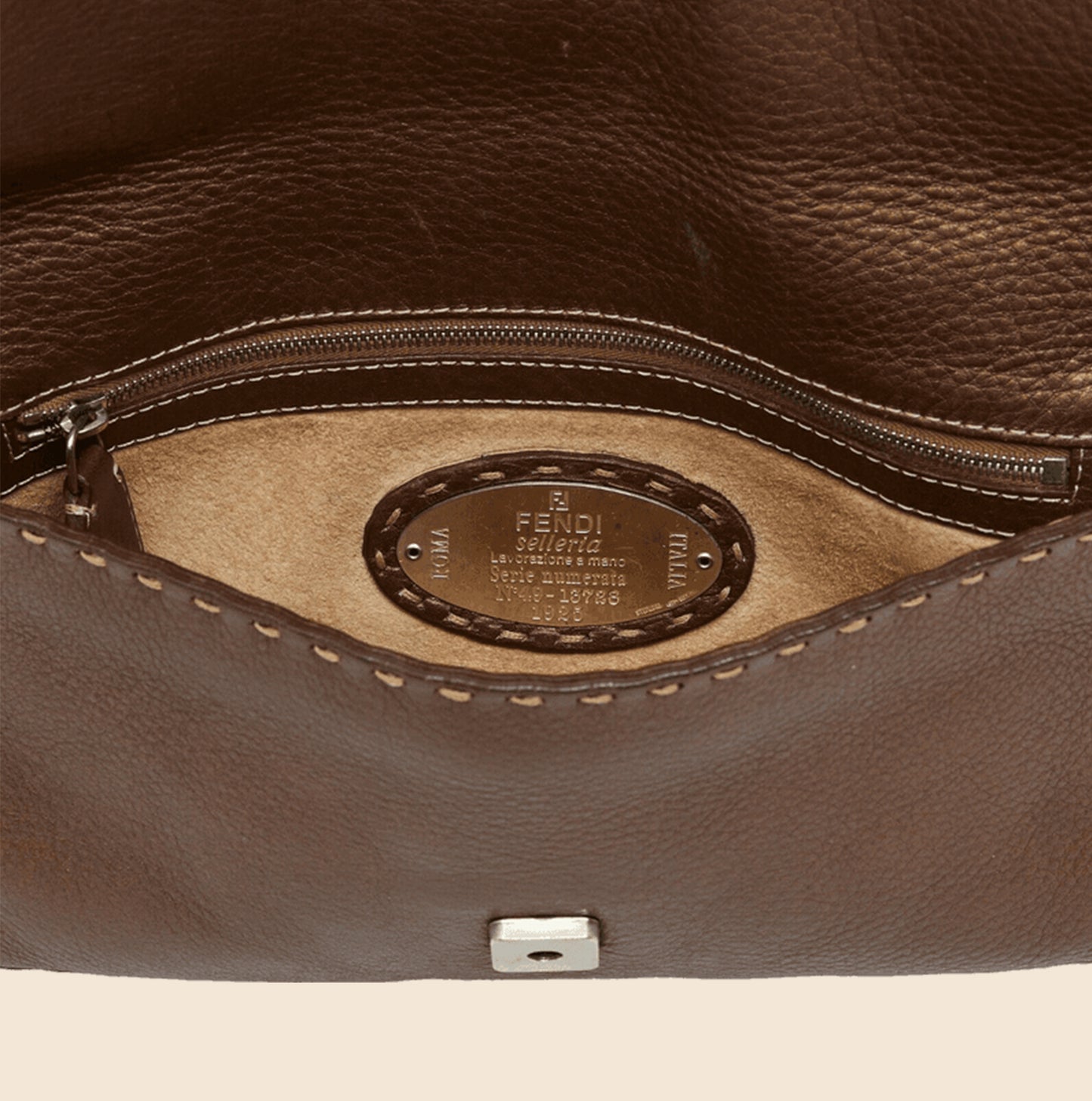 FENDI METALLIC CHOCOLATE SELLERIA BAGUETTE