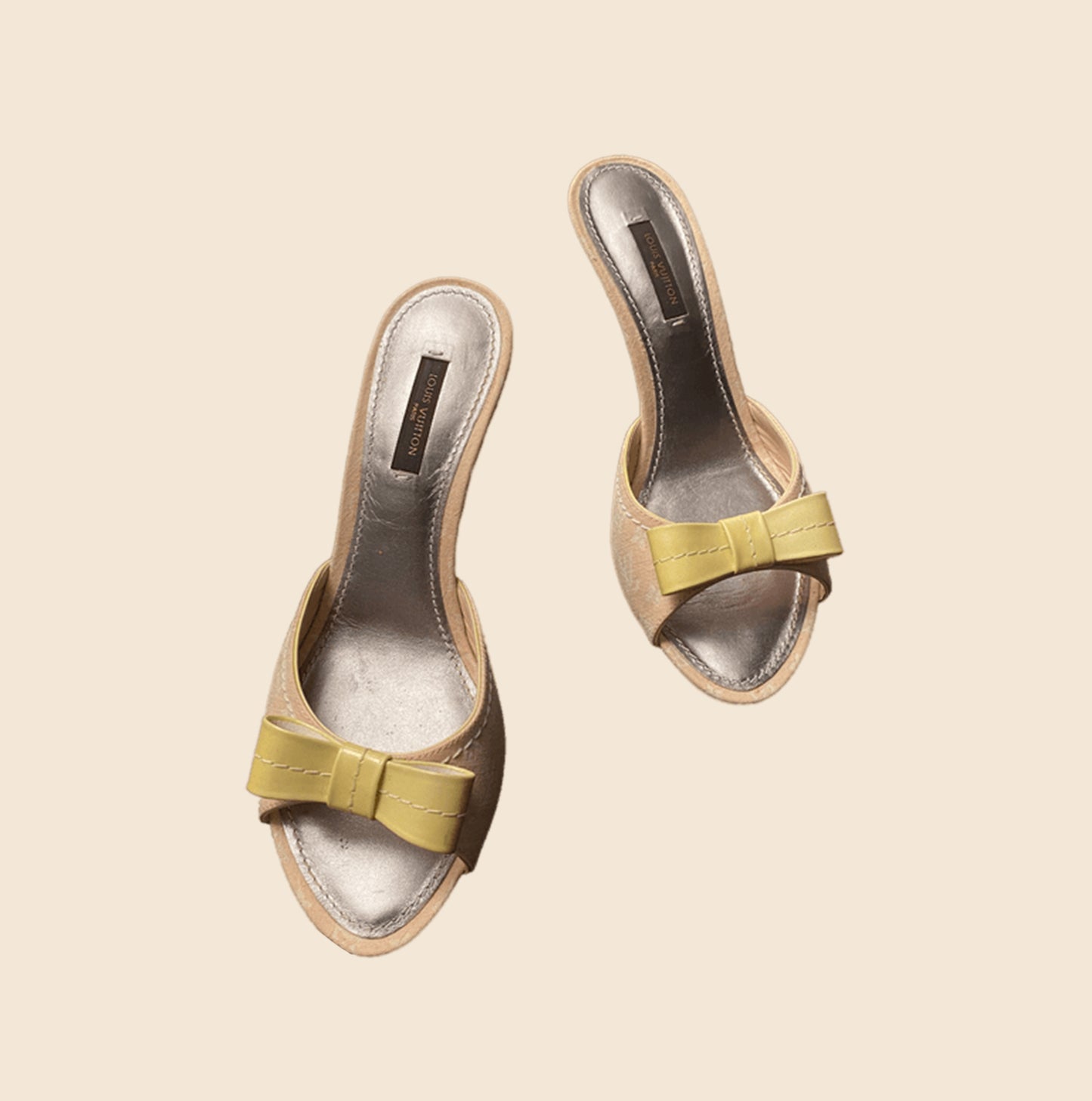 LOUIS VUITTON PINK MONOGRAM BOW SANDALS