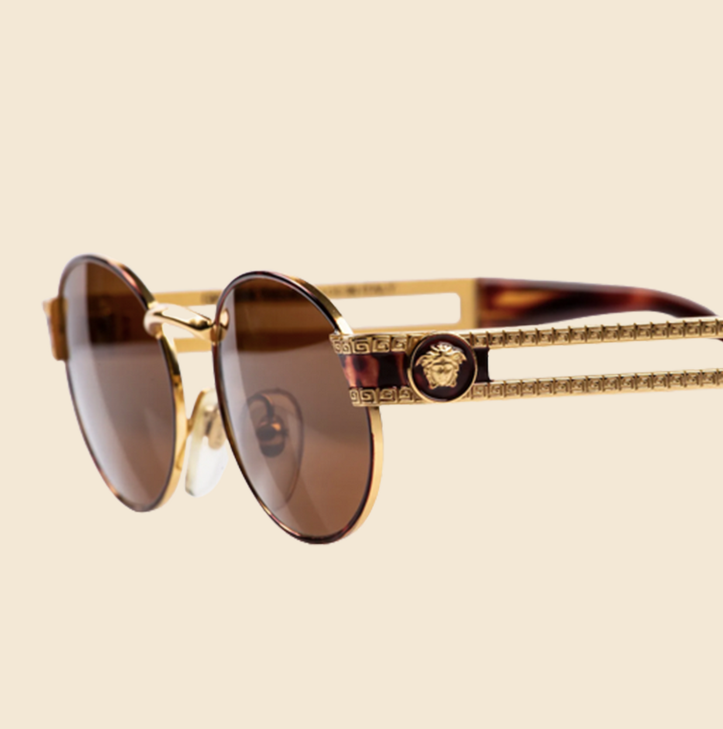 GIANNI VERSACE 90s MEDUSA BROWN SUNGLASSES