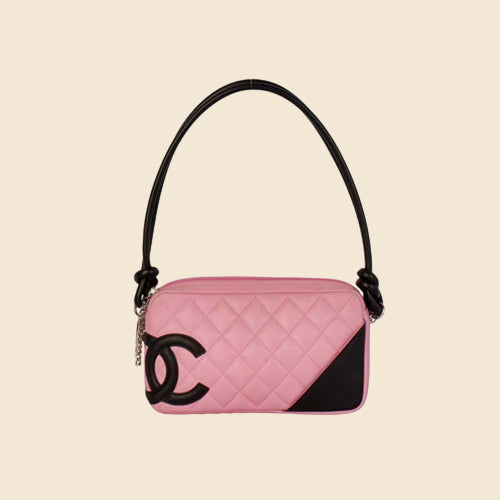 CHANEL PINK CAMBON QUILTED LEATHER BAG