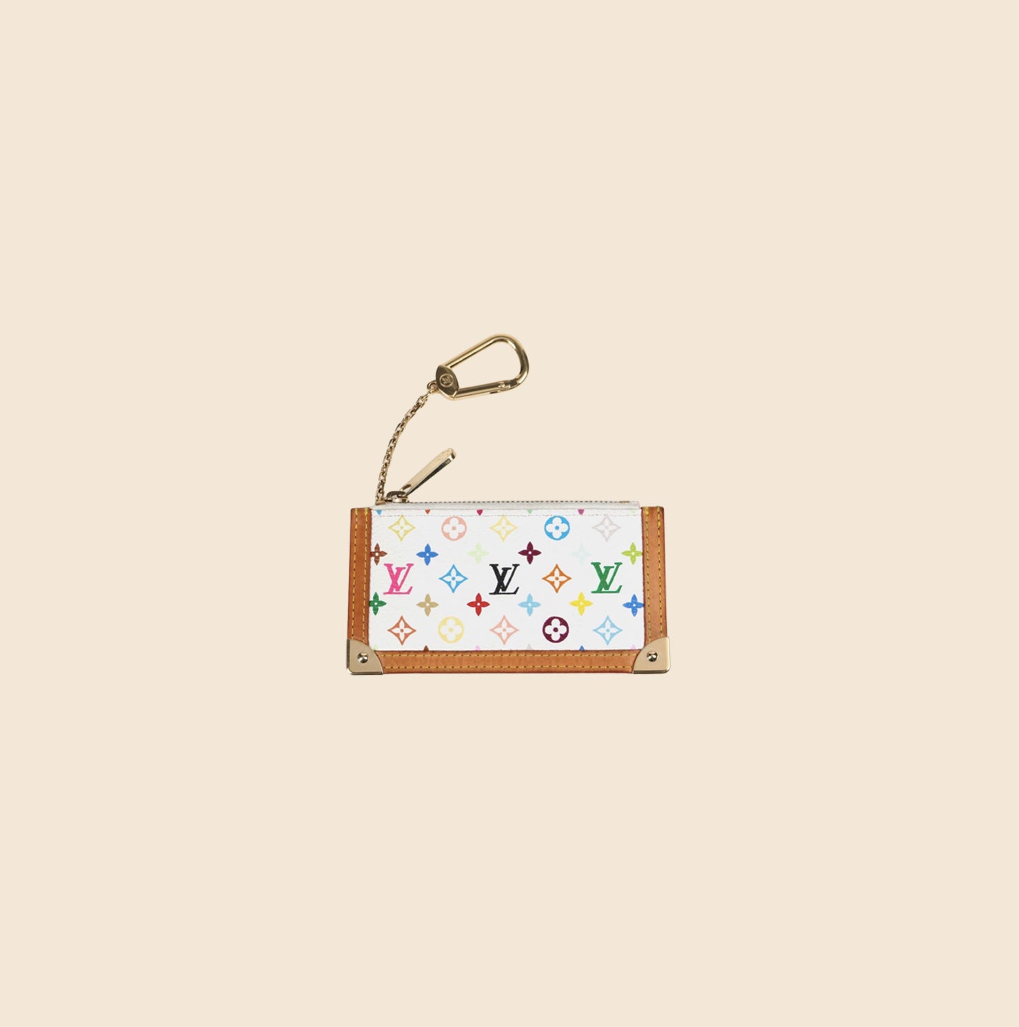 Louis Vuitton White Monogram Multicolore Canvas Key Pouch Louis Vuitton