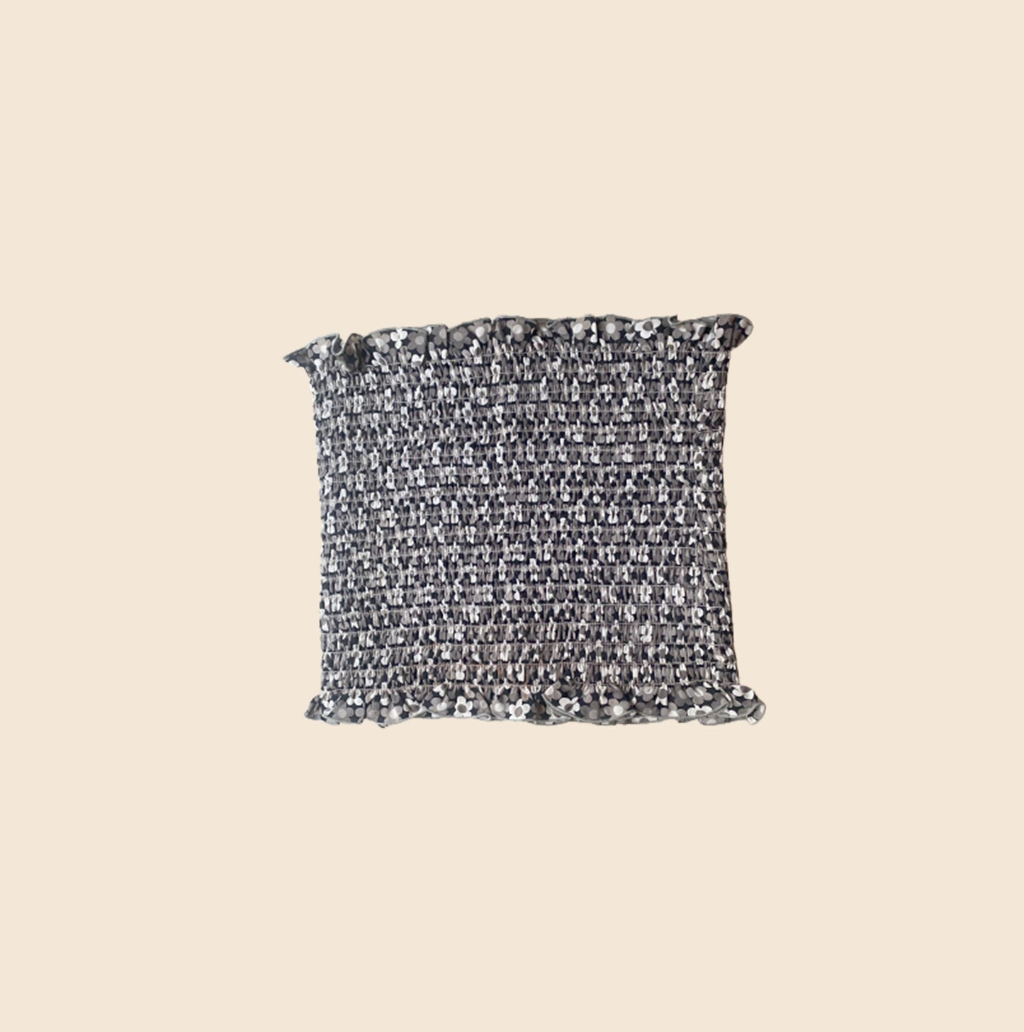 CÉLINE GREY FLORAL STITCH SILK TUBE TOP