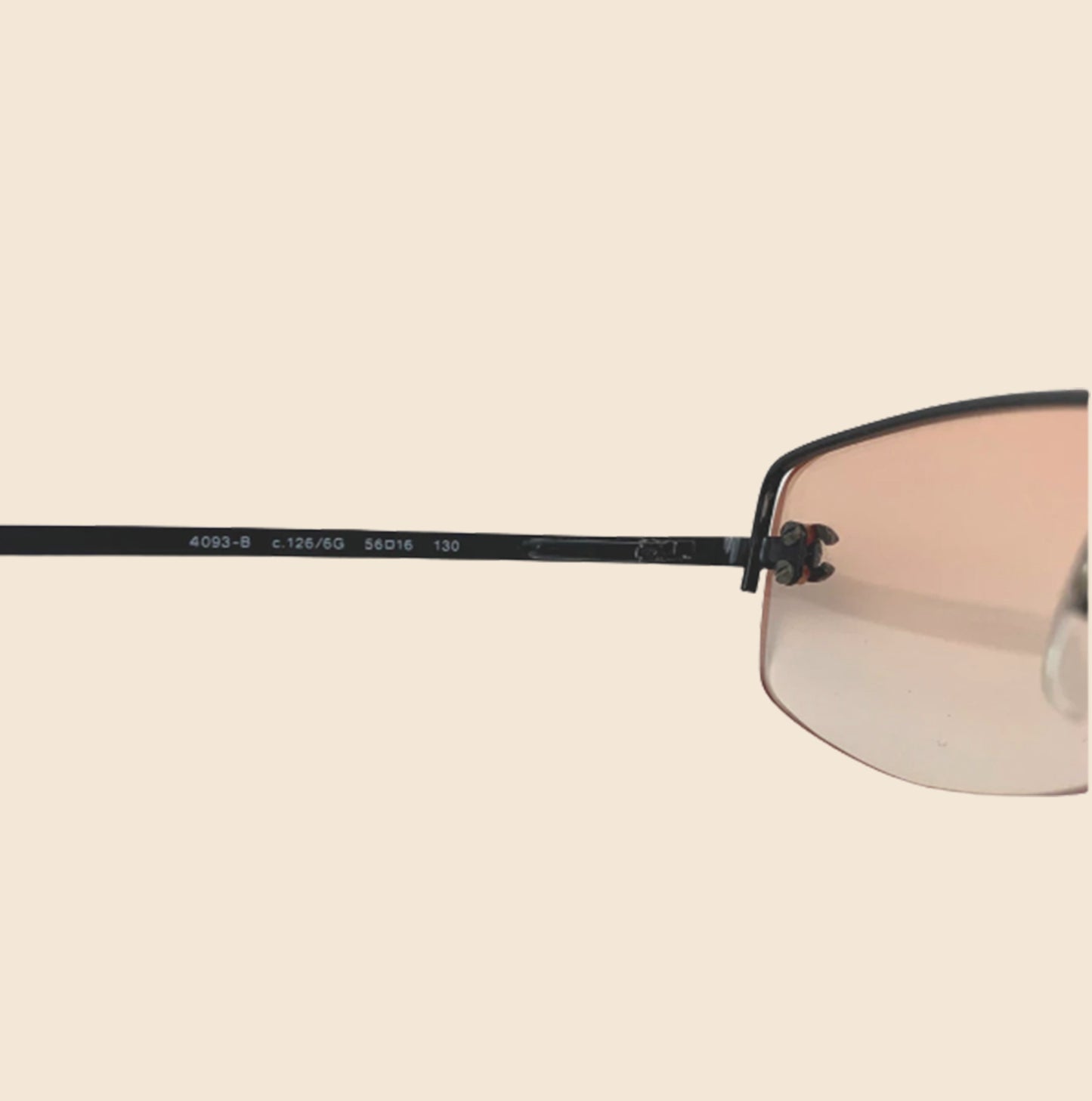 CHANEL 90s RIMLESS CC CRYSTAL ORANGE TONE SUNGLASSES