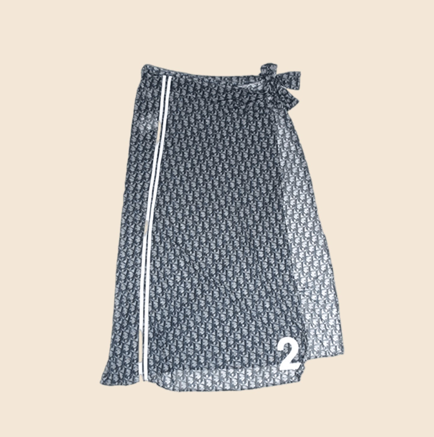 CHRISTIAN DIOR DIORISSIMO NAVY MAXI WRAP SKIRT