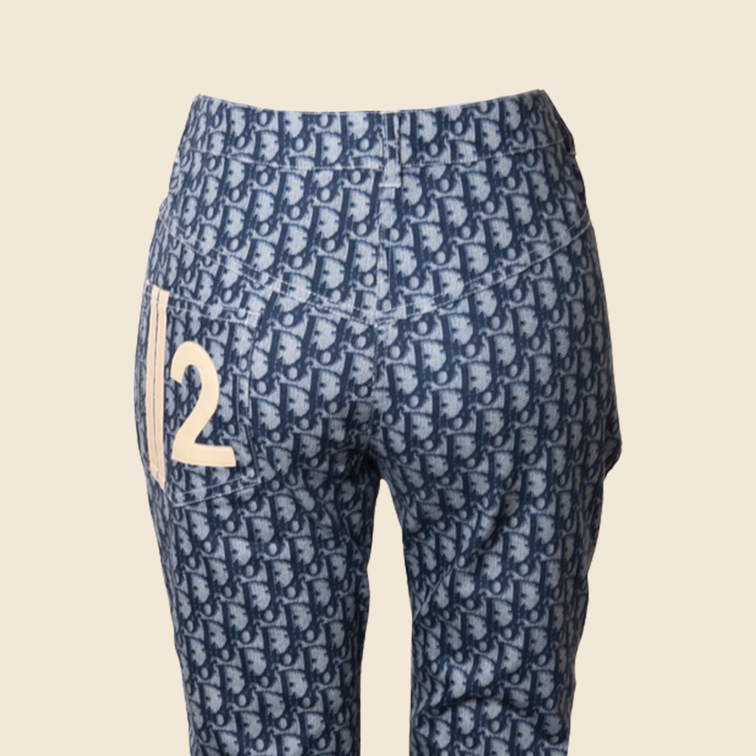 CHRISTIAN DIOR 2004 BLUE TROTTER CAPRI PANTS