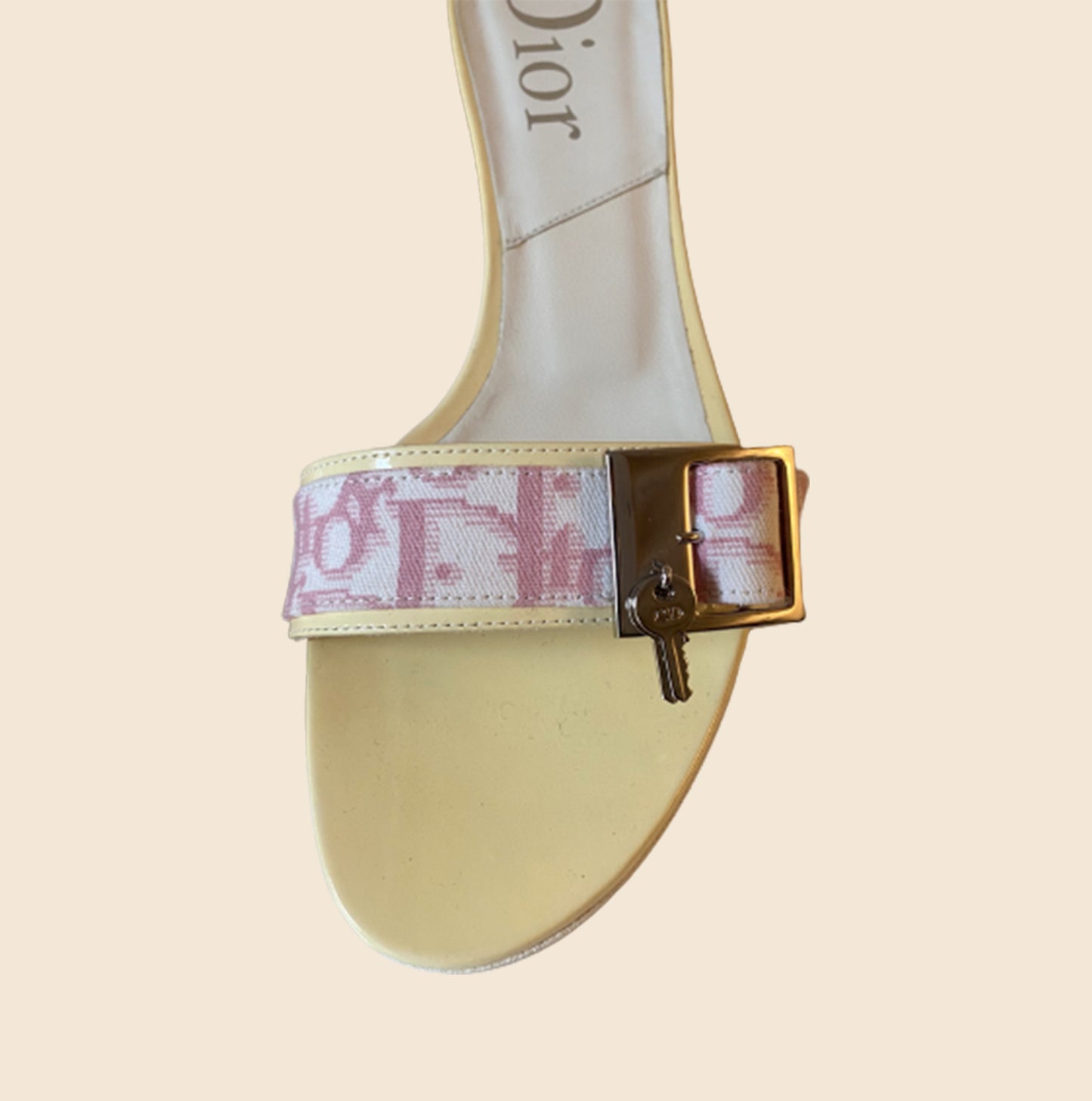 CHRISTIAN DIOR DIORISSIMO PINK DENIM STRAP SANDALS