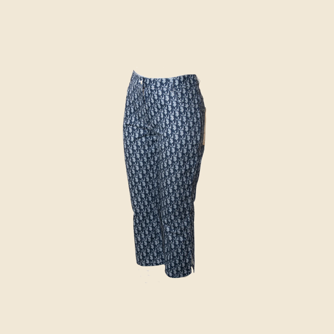 CHRISTIAN DIOR 2004 BLUE TROTTER CAPRI PANTS