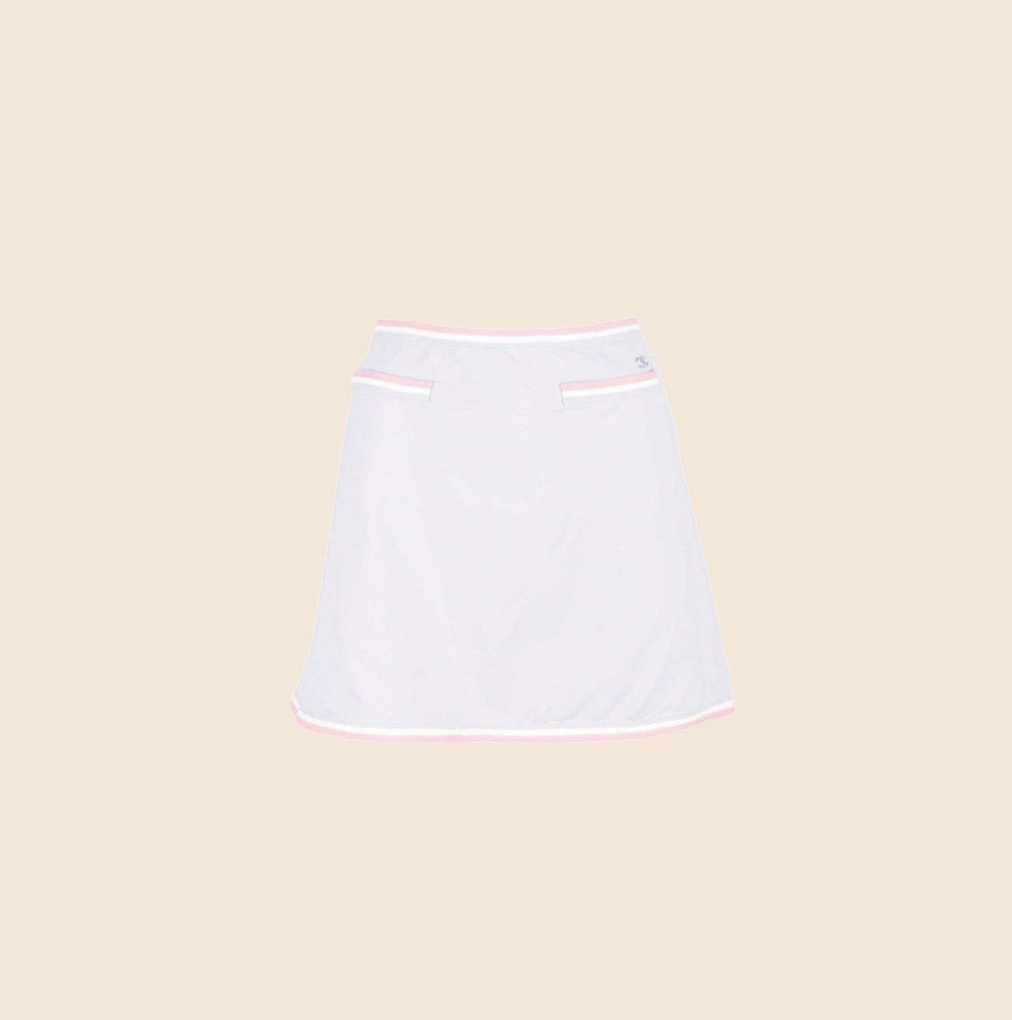CHANEL CC LOGO GREY TENNIS SKIRT