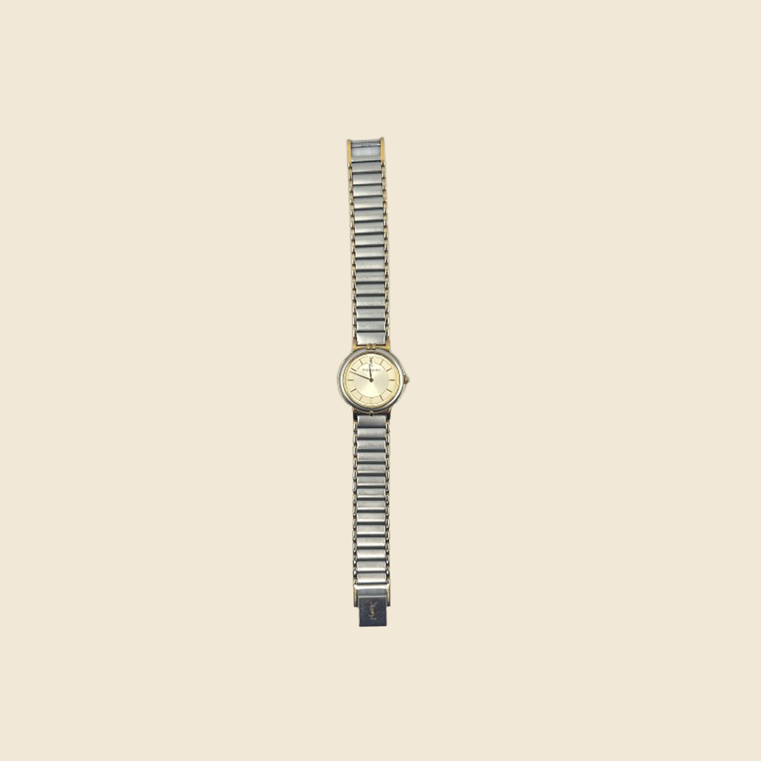 YVES SAINT LAURENT GOLD & SILVER WATCH