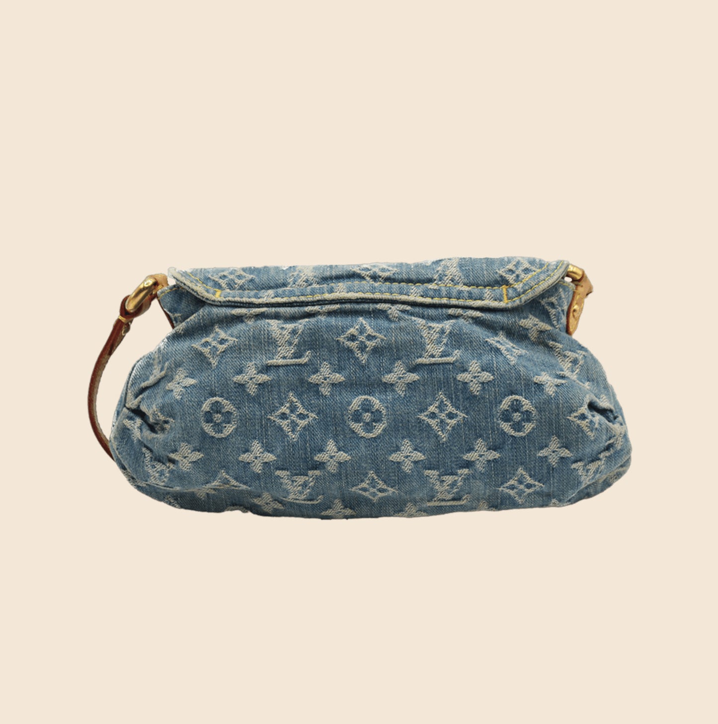 LOUIS VUITTON BLUE MONOGRAM DENIM MINI PLEATY BAG