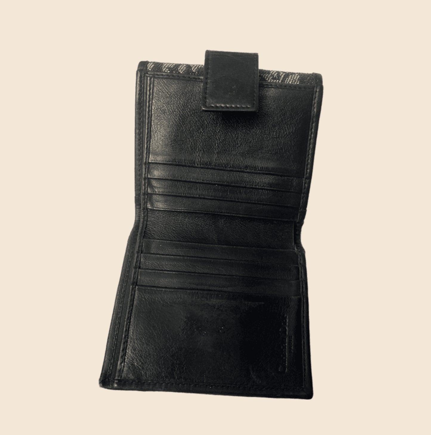 CHRISTIAN DIOR BLUE OBLIQUE CANVAS LOGO WALLET