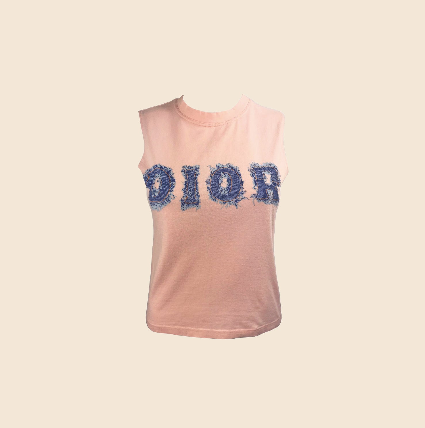 Christian Dior Trompe L'Oeil Denim Logo Tank - 40 – Angeles Vintage