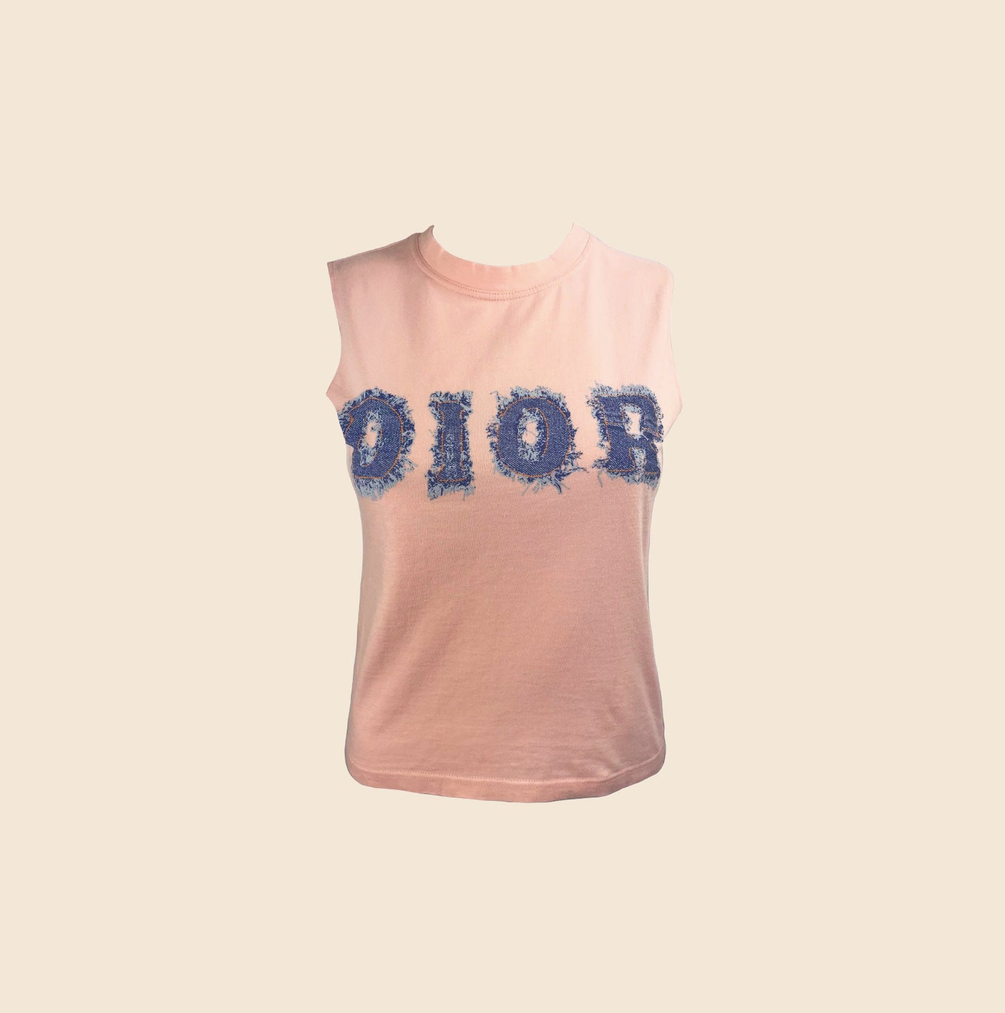 CHRISTIAN DIOR DENIM LOGO TANK TOP