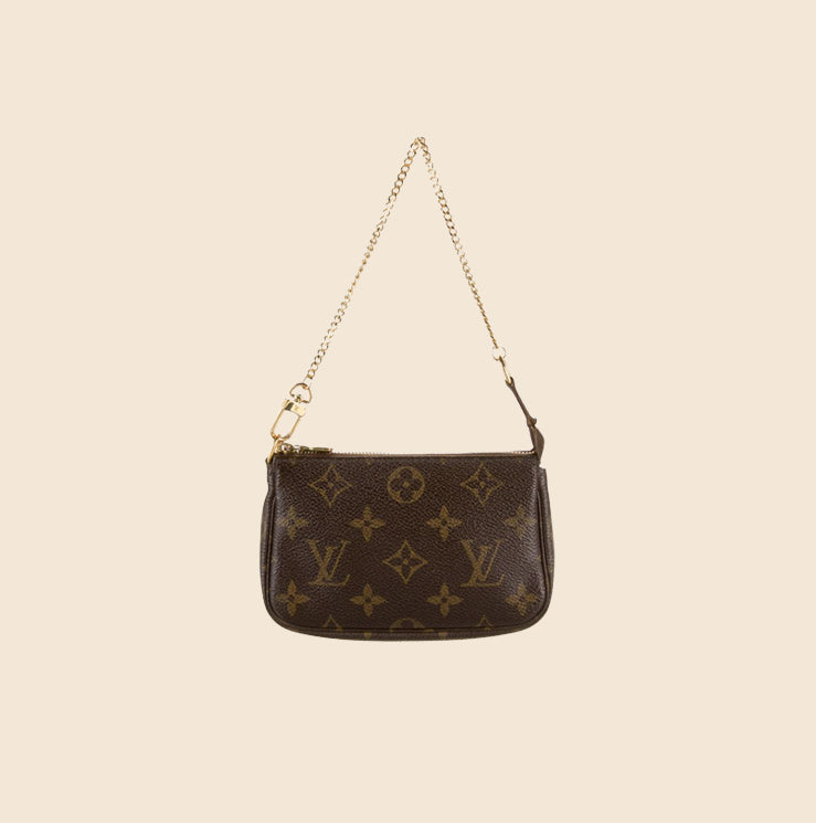 LOUIS VUITTON BROWN MONOGRAM POCHETTE ACCESSOIRES