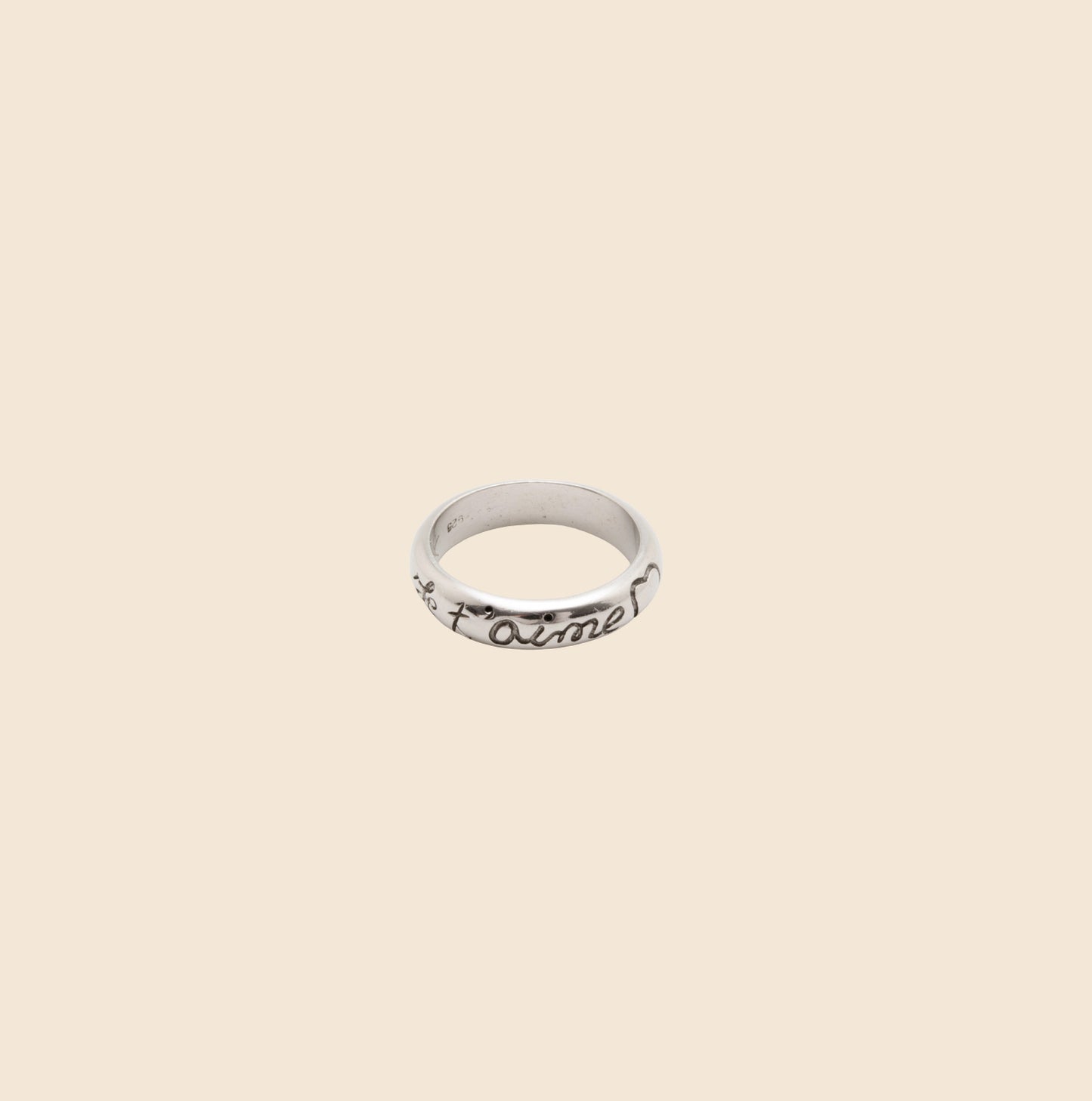YVES SAINT LAURENT "JE T'AIME" SILVER RING