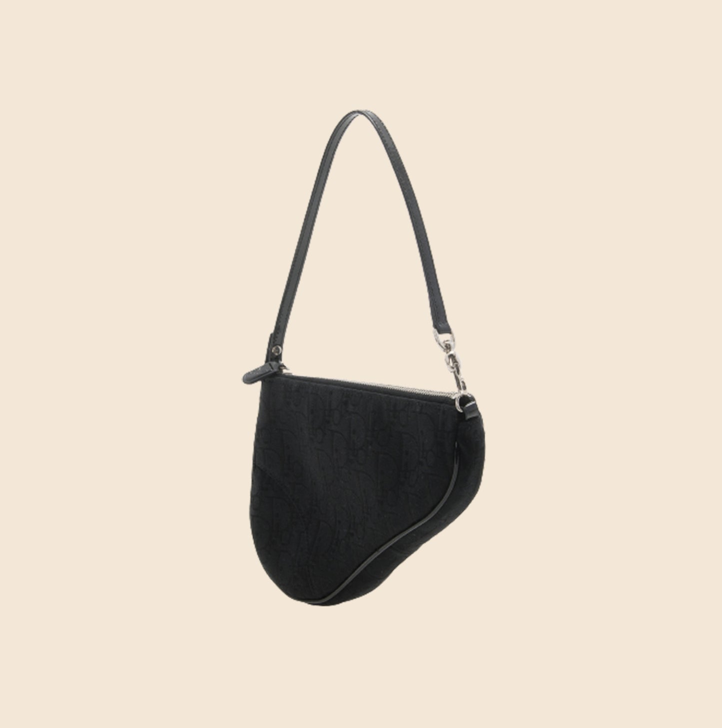 CHRISTIAN DIOR BLACK OBLIQUE SADDLE BAG