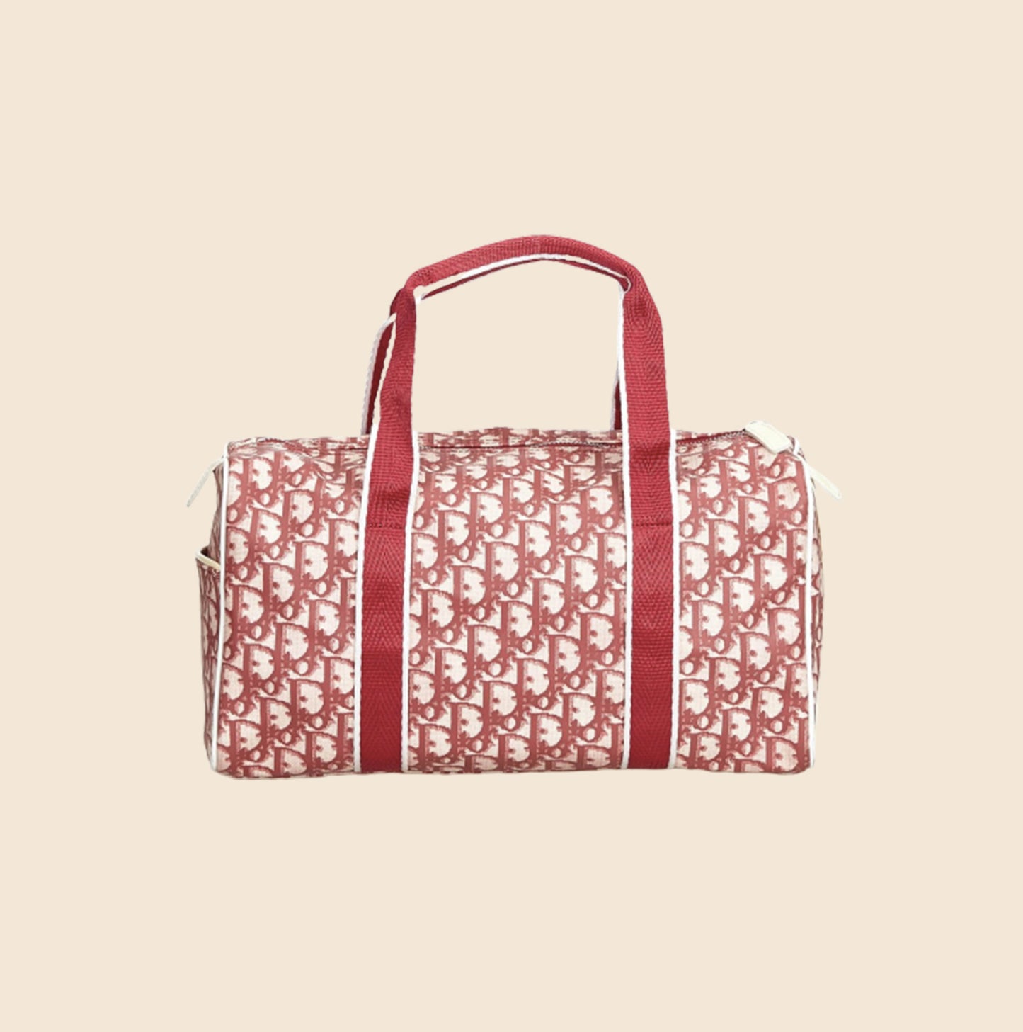 CHRISTIAN DIOR 2002 BURGUNDY TROTTER DUFFLE BAG