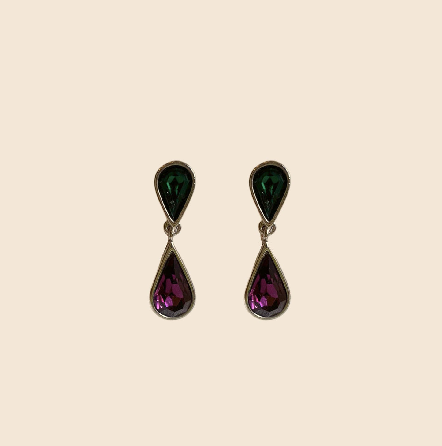 YVES SAINT LAURENT CRYSTAL TEARDROP EARRINGS