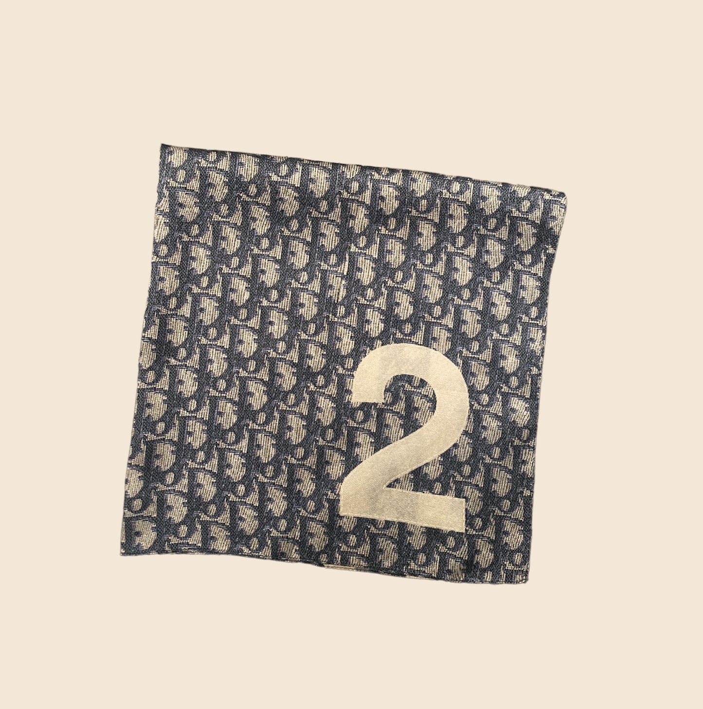 CHRISTIAN DIOR BLUE OBLIQUE SILK SCARF