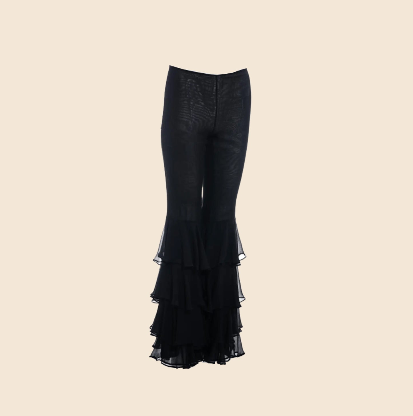 GUCCI BY TOM FORD FW1999 BLACK RUFFLED PANTS