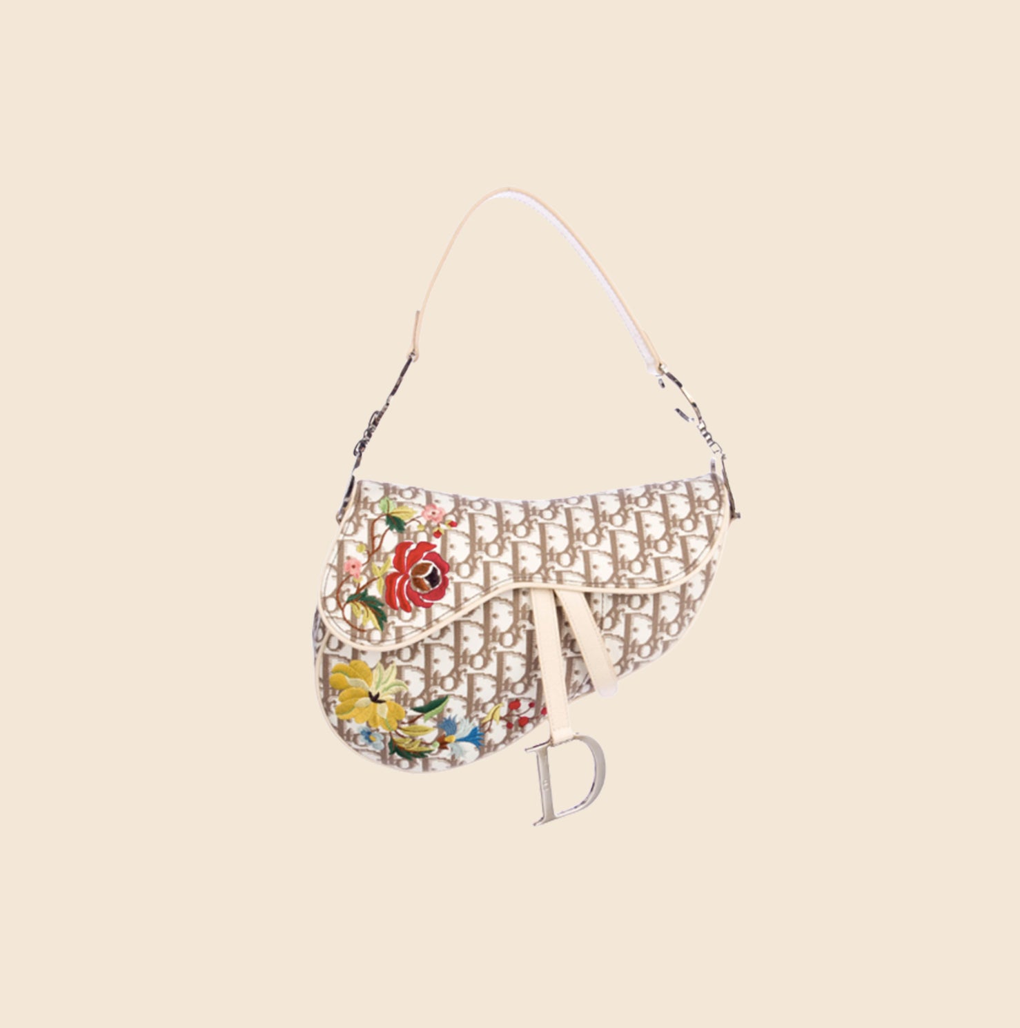 Vintage floral Dior saddle bag. John Galliano 2004 collection