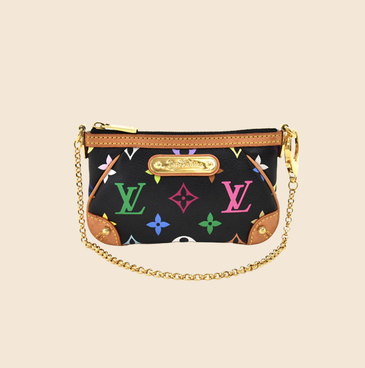 Louis Vuitton x Takashi Murakami Black Multicolor Canvas Milla