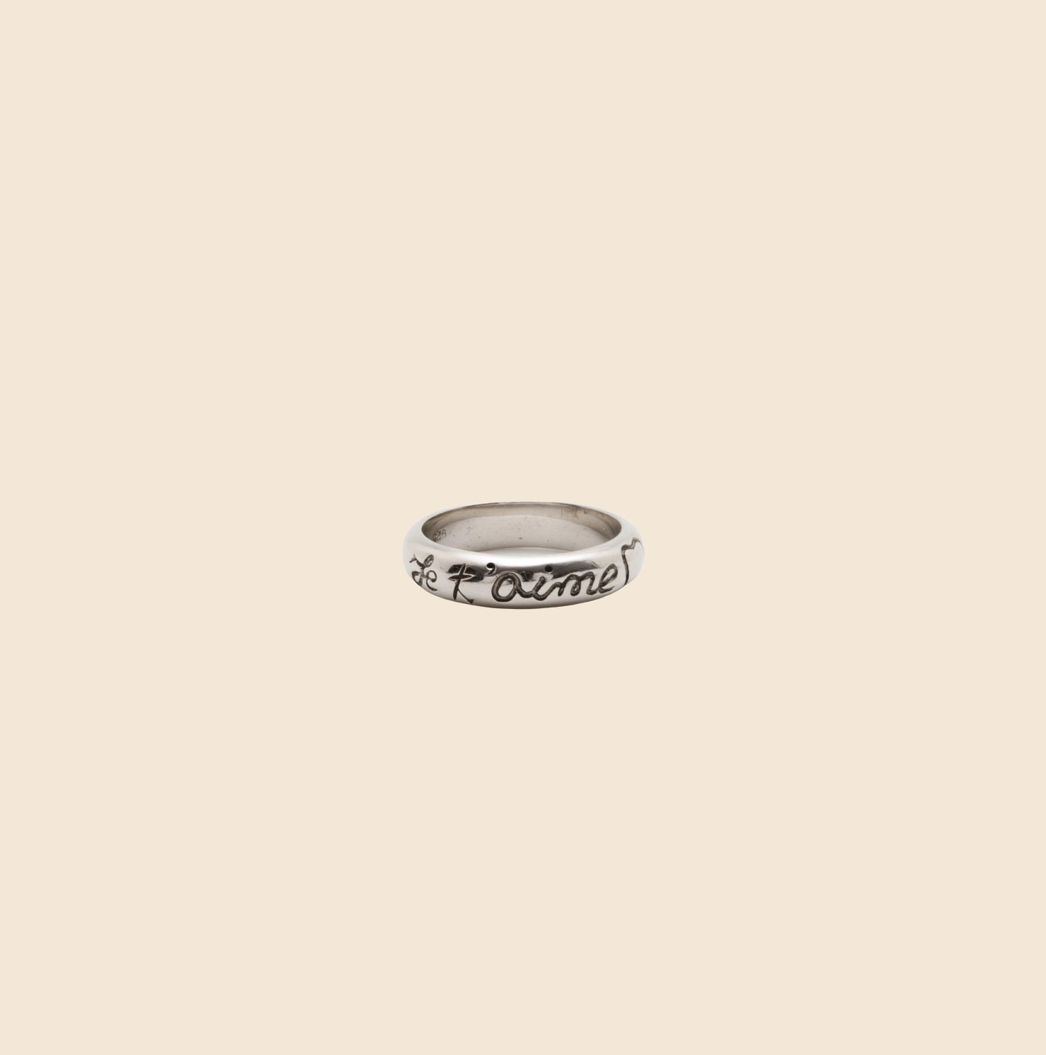 YVES SAINT LAURENT JE T AIME SILVER RING
