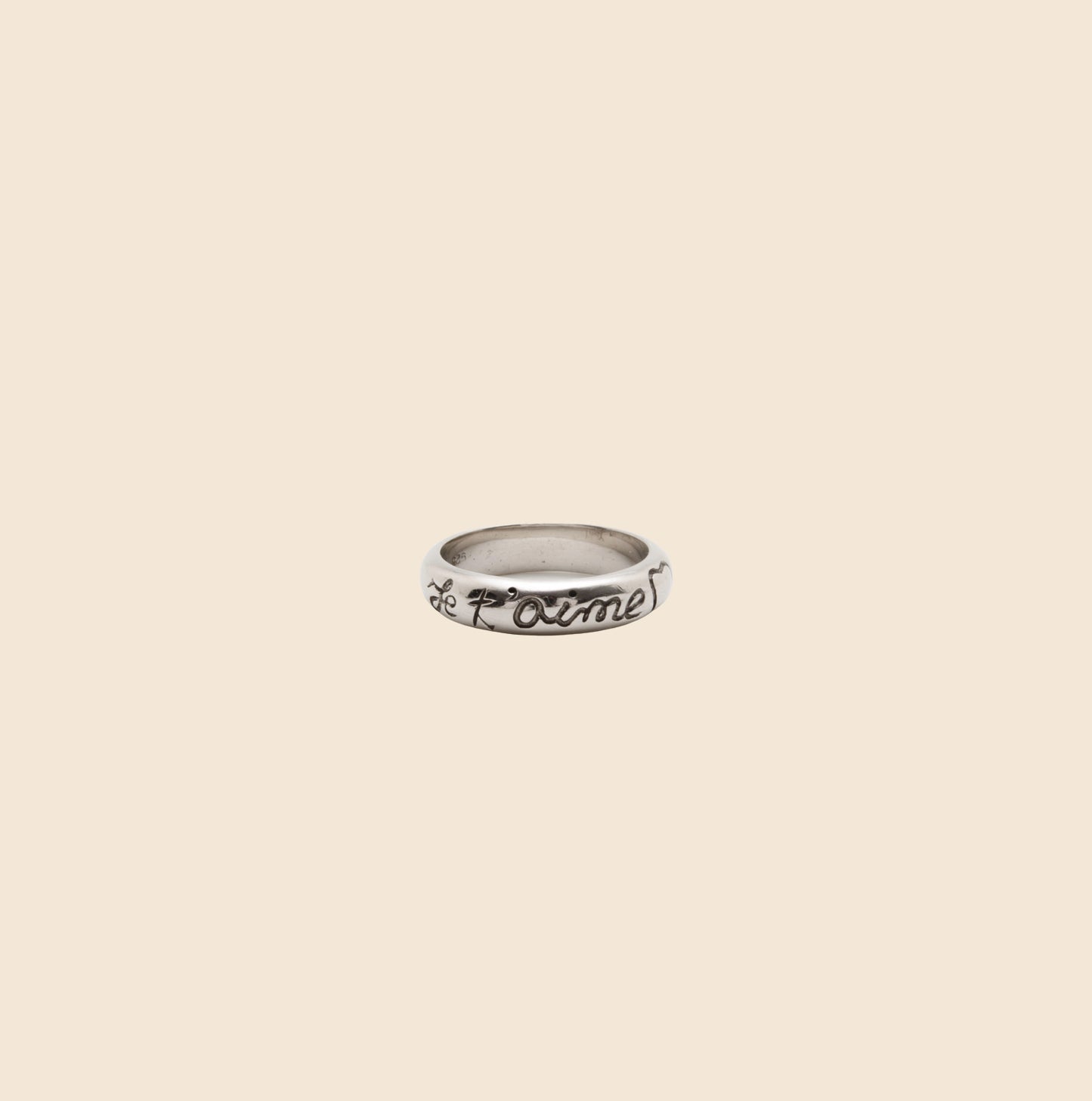 YVES SAINT LAURENT "JE T'AIME" SILVER RING