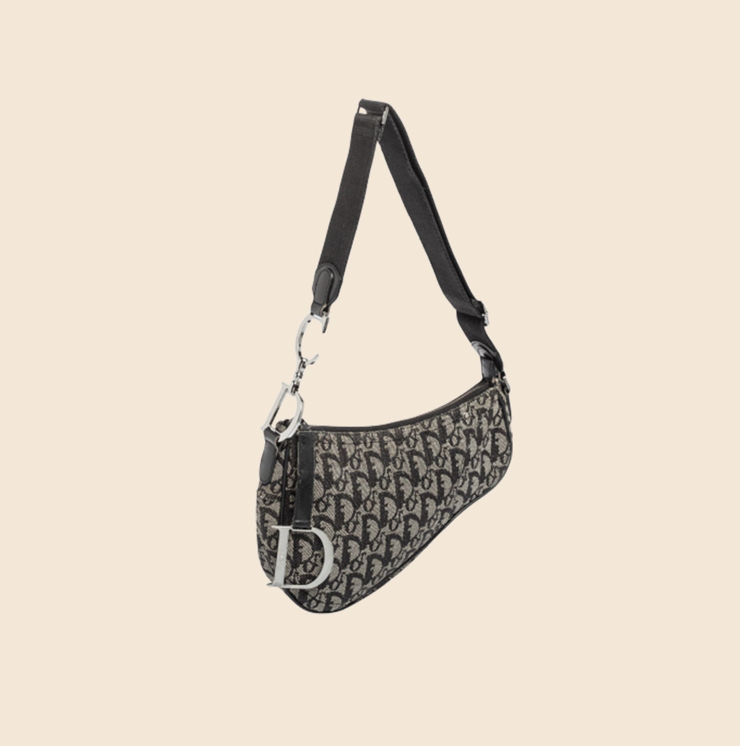 CHRISTIAN DIOR BLUE OBLIQUE SADDLE CROSSBODY BAG