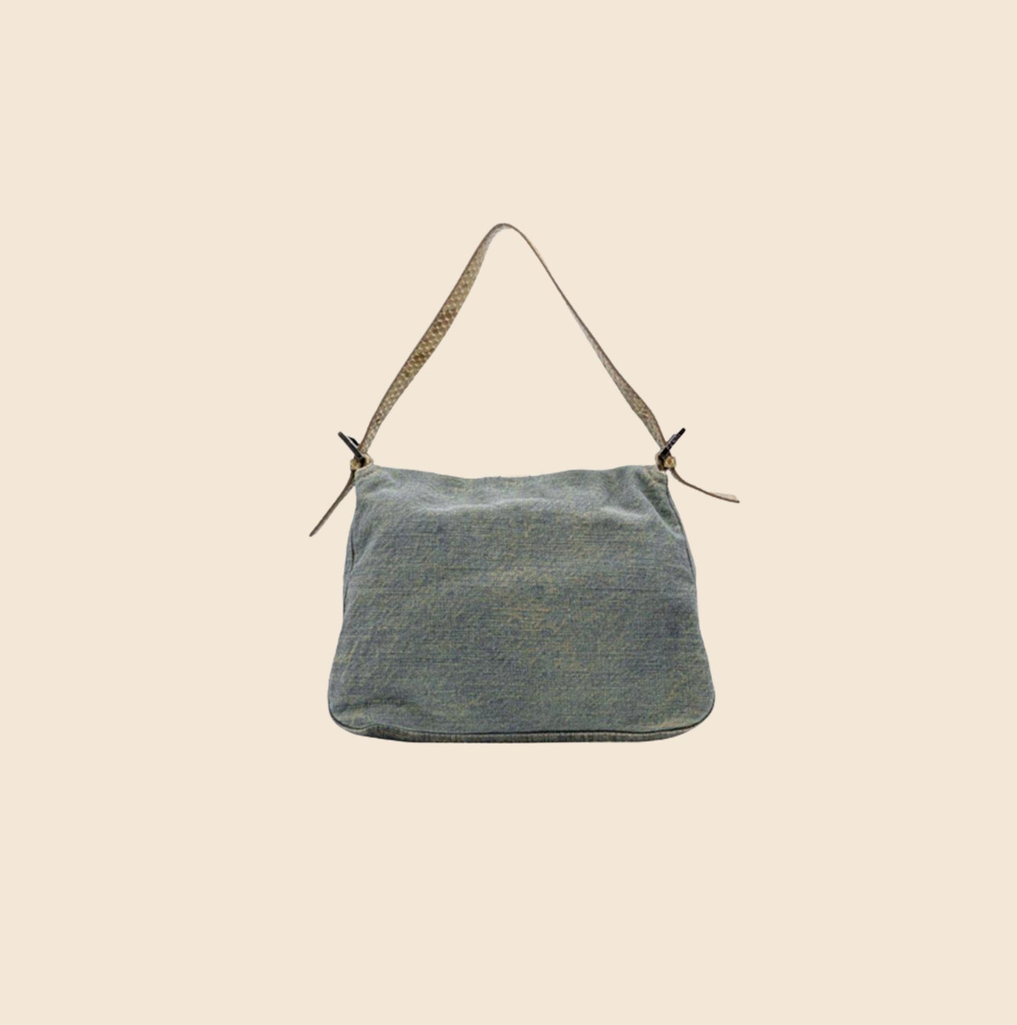 FENDI DENIM & PYTHON MAMA BAGUETTE BAG