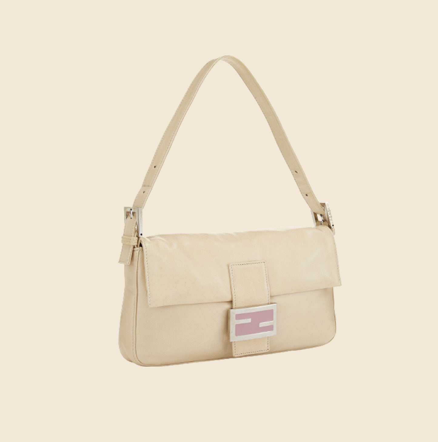 FENDI CREAM BEIGE LEATHER BAGUETTE