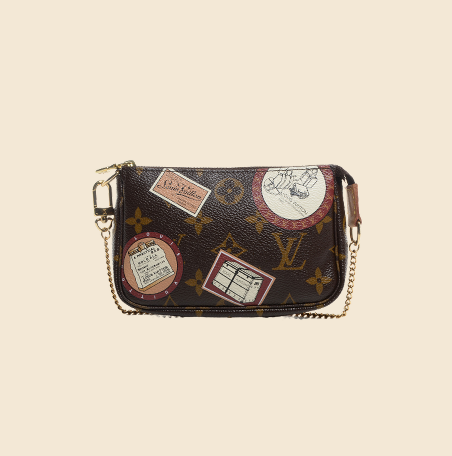 LOUIS VUITTON BROWN MONOGRAM PATCH MINI POCHETTE ACCESSOIRES