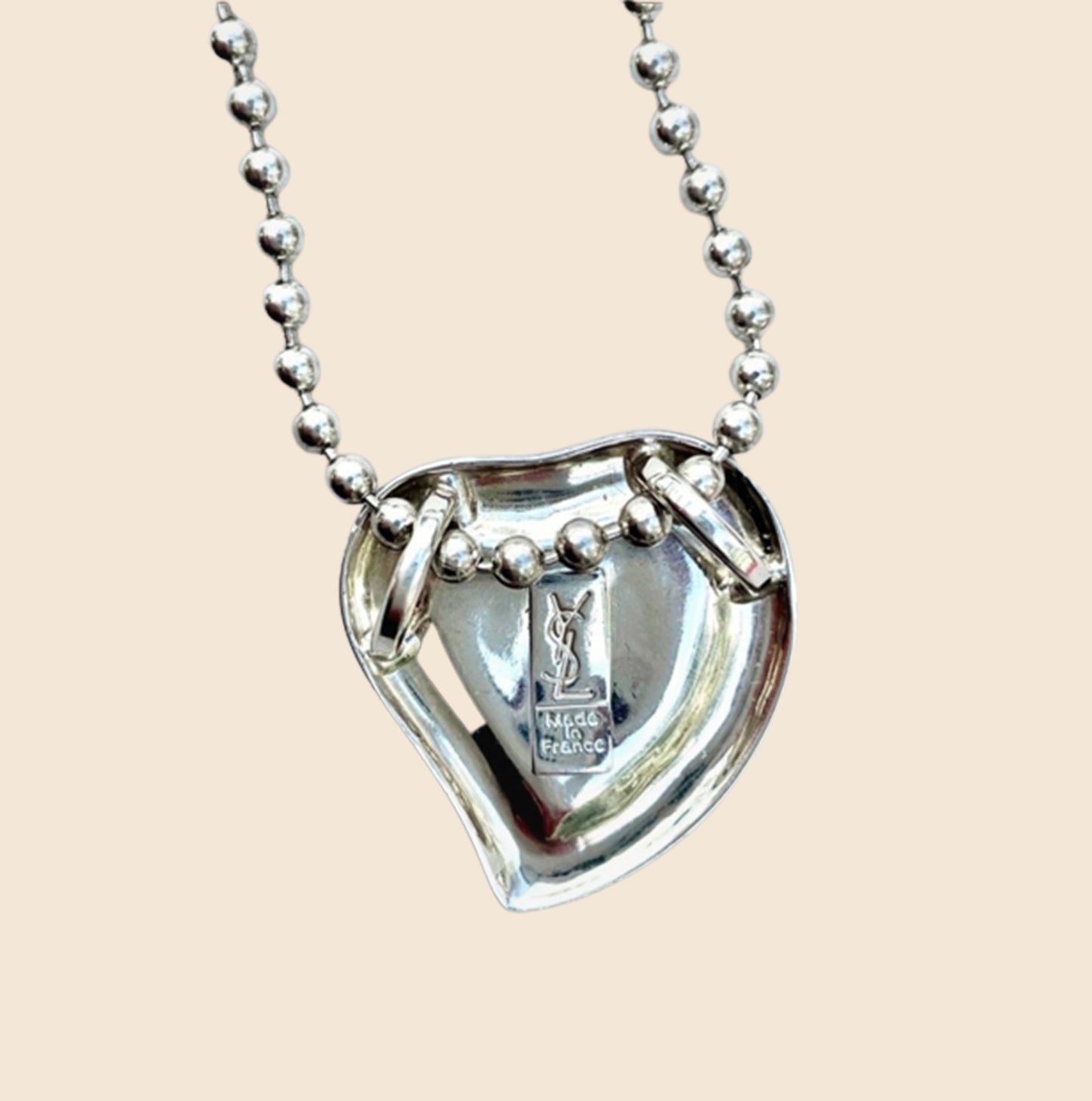 YVES SAINT LAURENT SILVER "LOVE" NECKLACE