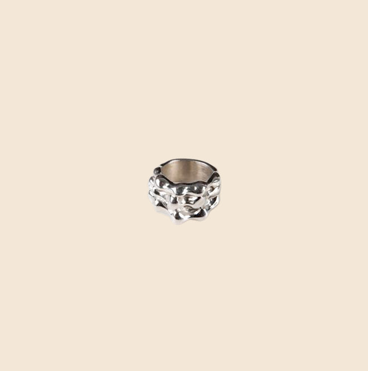 CHRISTIAN LACROIX HAMMERED SILVER RING