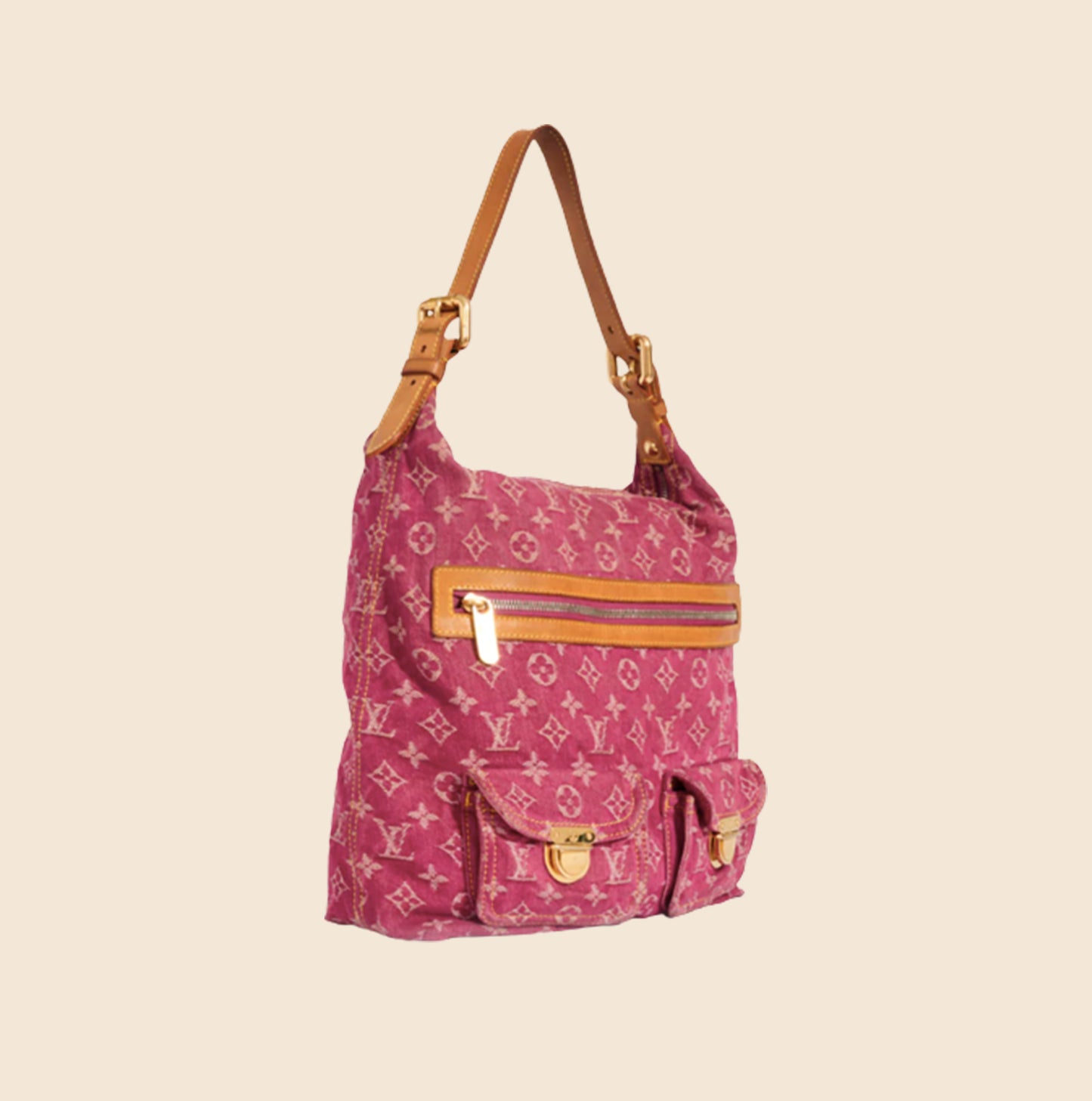 LOUIS VUITTON MONOGRAM FUSCHIA DENIM BAGGY BAG