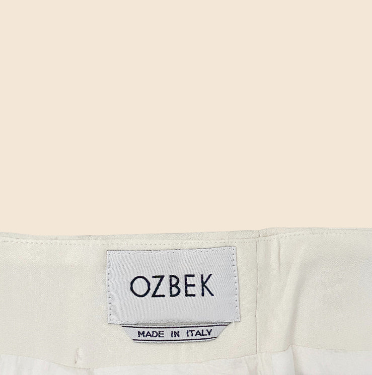 RIFAT OZBEK WHITE PENCIL MINI SKIRT