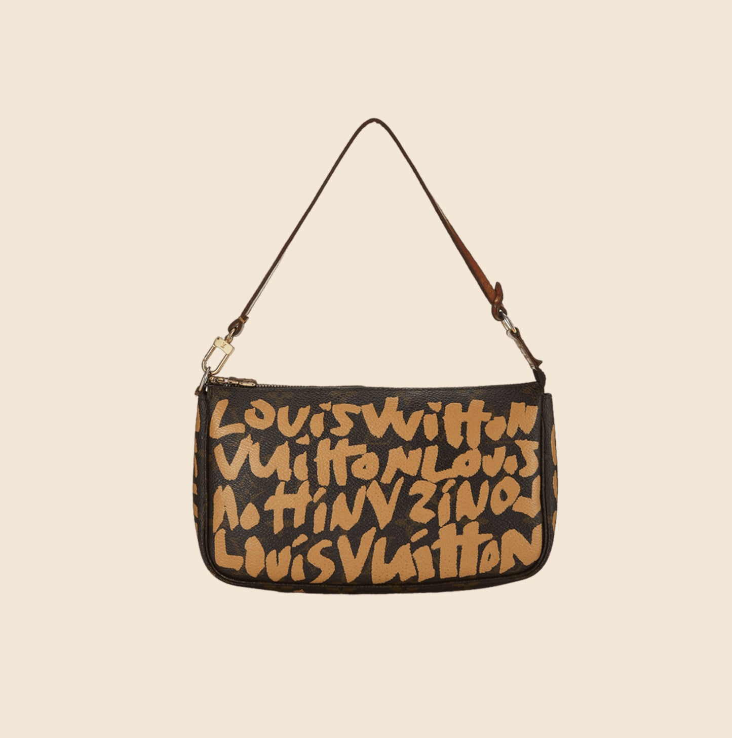 LOUIS VUITTON x STEPHEN SPROUSE BEIGE MONOGRAM GRAFFITI POCHETTE ACCESSOIRES