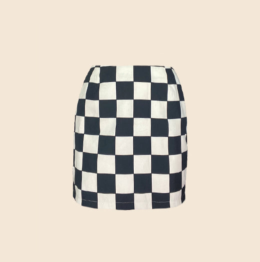 VERSACE FALL 1995 CHECKER MINI SKIRT