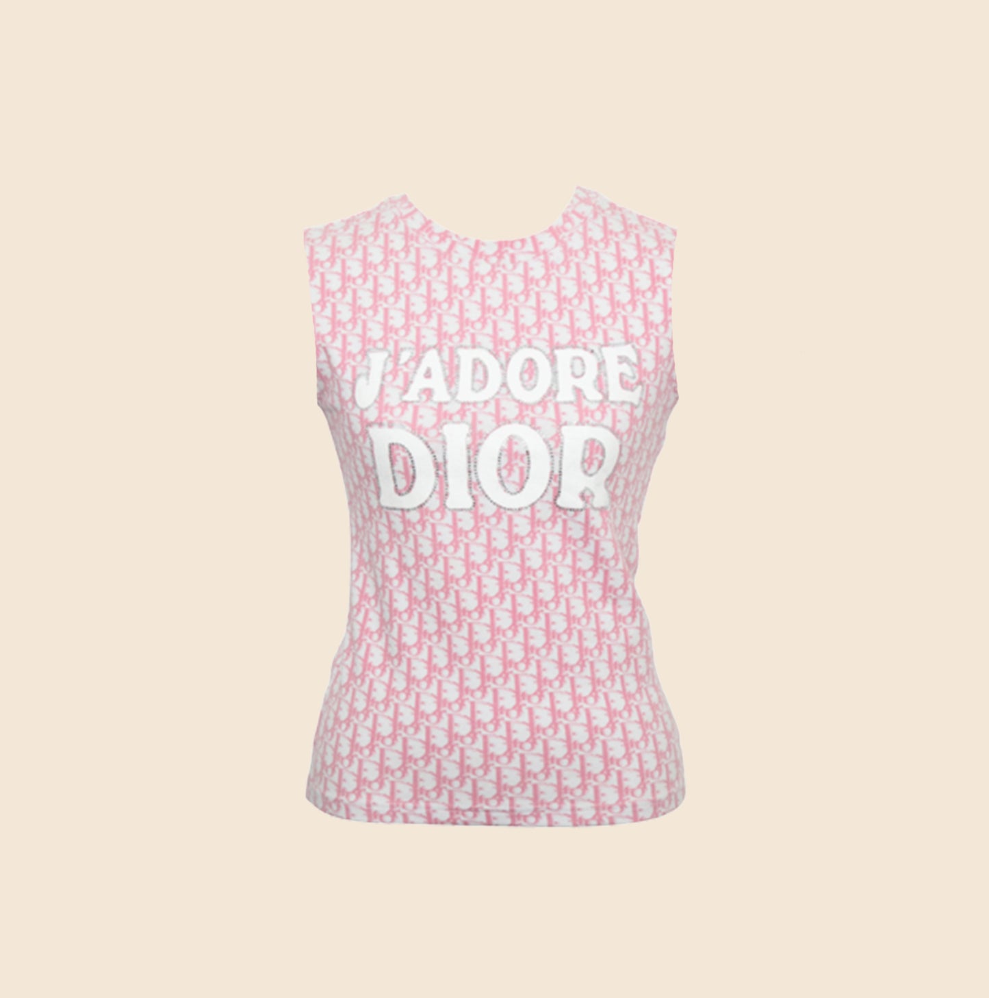 CHRISTIAN DIOR "J'ADORE DIOR" PINK TROTTER SLEEVELESS TANK TOP