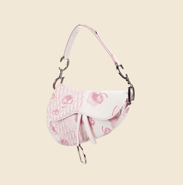 CHRISTIAN DIOR GIRLY PINK TROTTER SADDLE BAG