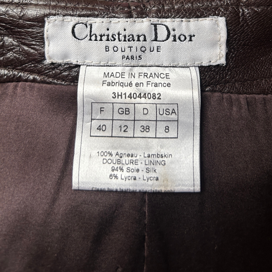 CHRISTIAN DIOR FALL 2003 CHOCOLATE BROWN LEATHER TROUSERS
