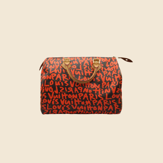LOUIS VUITTON 2009 STEPHEN SPROUSE BROWN MONOGRAM GRAFFITI SPEEDY BAG