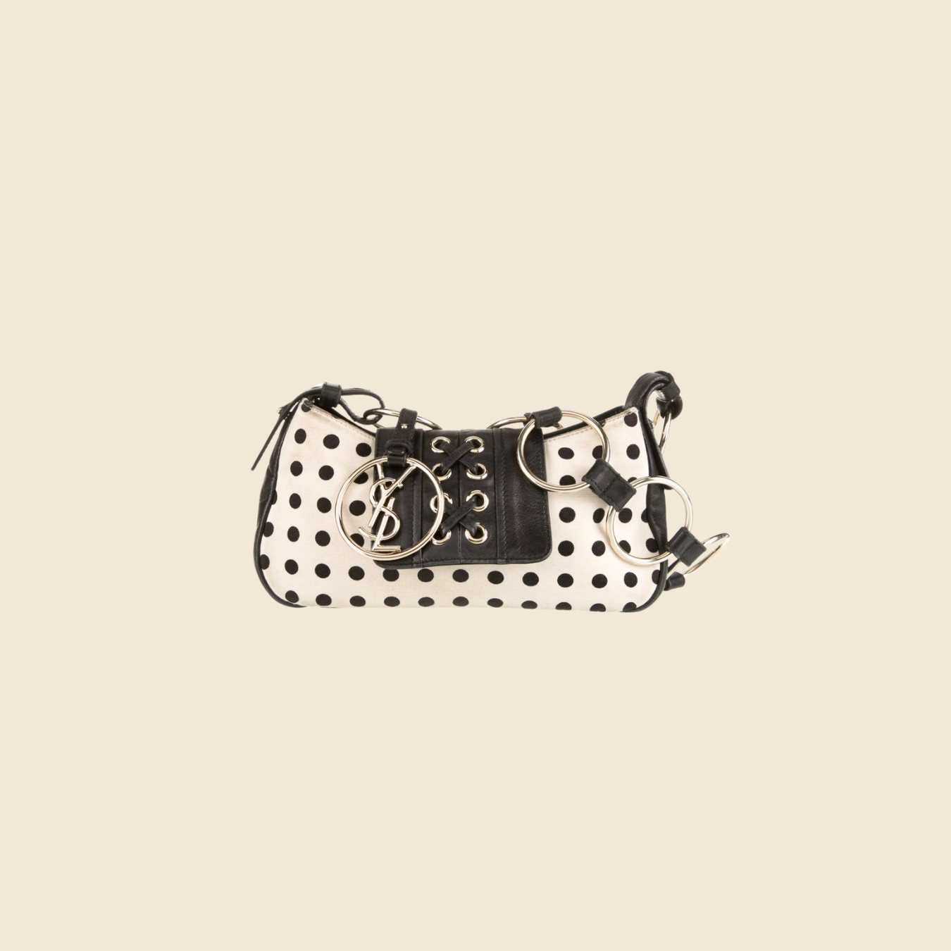 YVES SAINT LAURENT POLKA DOT CORSET RING SHOULDER BAG